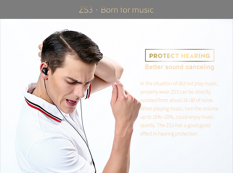 KZ ZS3 Hifi 3.5mm In-ear Earphone Noise Reduction Headset Dual Pin Cable Sports Headphone 15