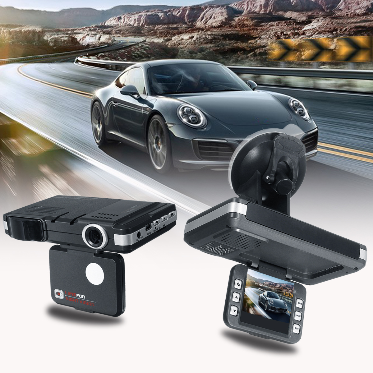 Качественный видеорегистратор доступной цене. Видеорегистратор Radar Speed + 2in1. DVR for car with Radar Detector. Автомобильный видеорегистратор rsnt96220, 1 камера,.