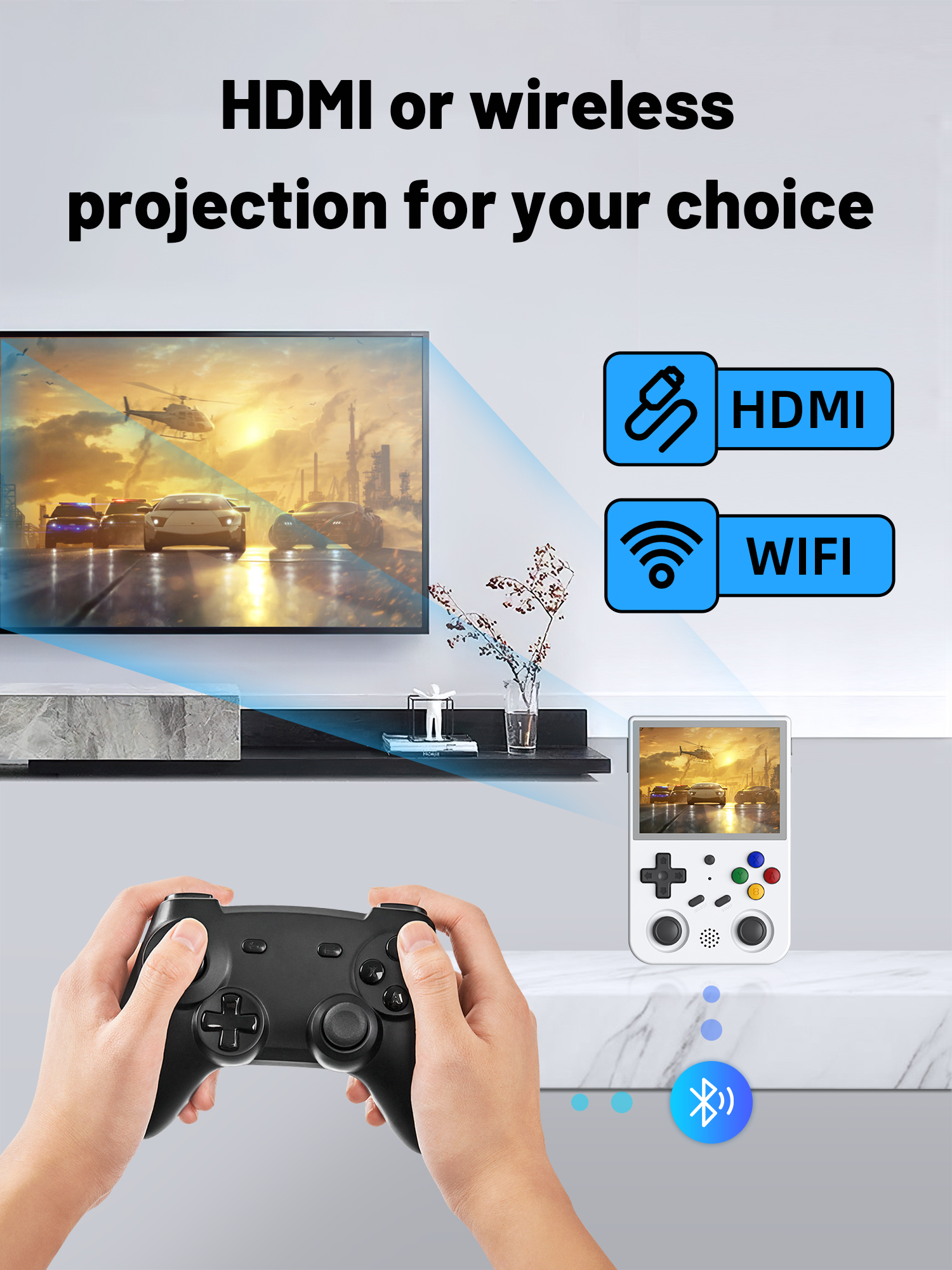ANBERNIC RG353V 128GB 25000 Games Android Linux Dual OS Handheld Game Console LPDDR4 2GB RAM eMMC 5.1 32GB ROM 5G WiF BT4.2 3.5 inch IPS Full View Retro Video Game Player
