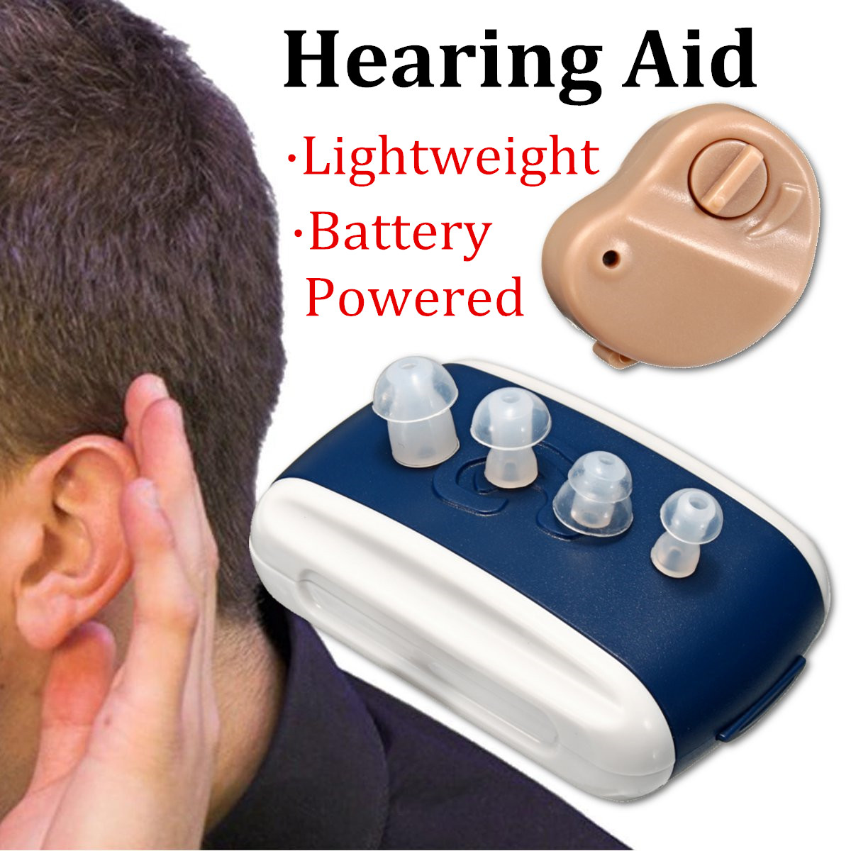 Adjustable Digital Hearing Aids Mini In-Ear Best Sound Voice Amplifier Invisible 34