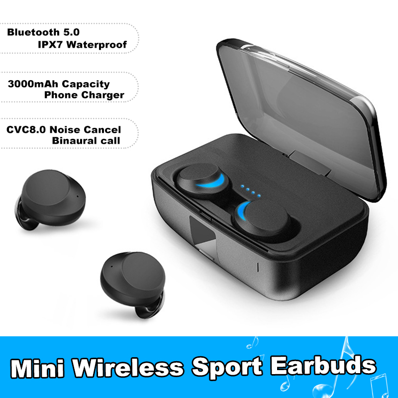 [Bluetooth 5.0] TWS Wireless Earphone CVC8.0 Noise Cancelling IPX7 Waterproof 3000mAh Charging Box 4