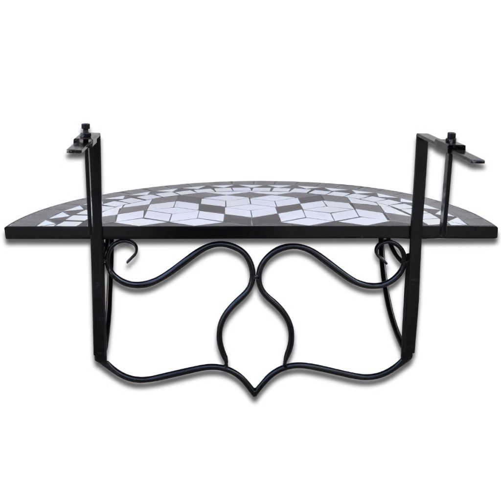 Hanging Balcony Table Black and White