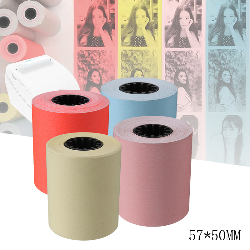 57×50mm Thermal Printing Printer Paper For MEMOBIRD Photo Printer Red/Pink/Yellow/Blue