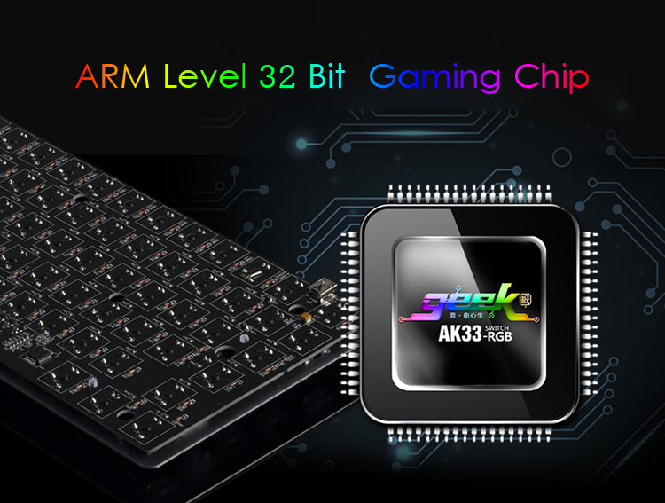 AJazz AK33 82 Keys RGB Backlit Detachable USB Wired Mechanical Gaming Keyboard 7