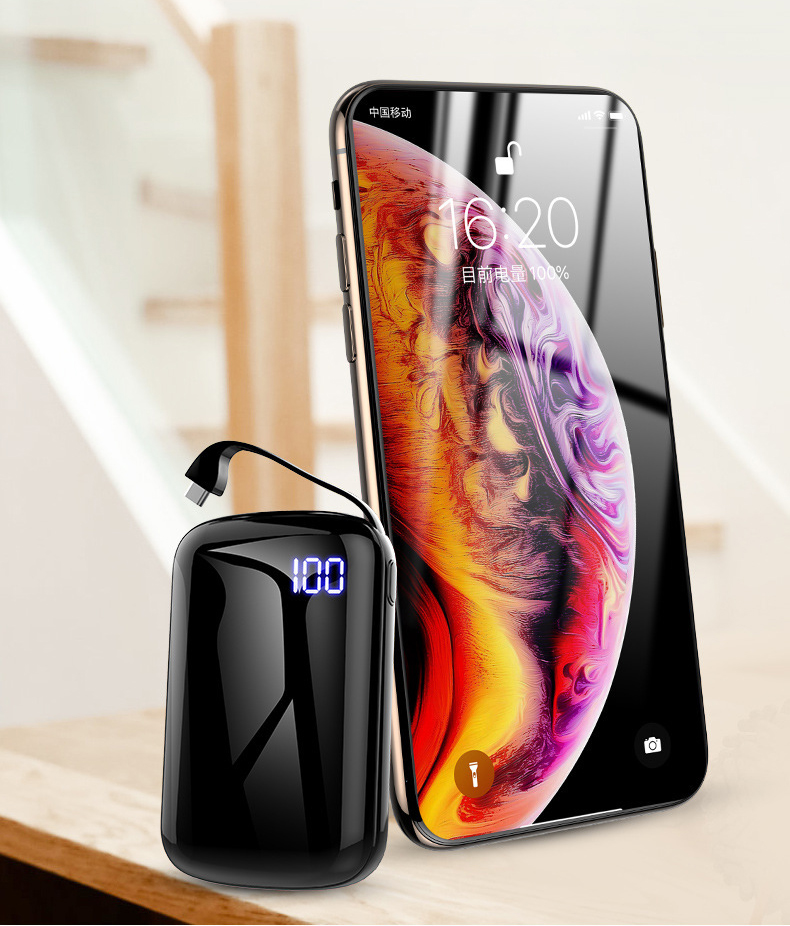 Bakeey DIY Power Bank Case Portable Charger with Cable For iPhone XS 11Pro Mi10 Note 9S