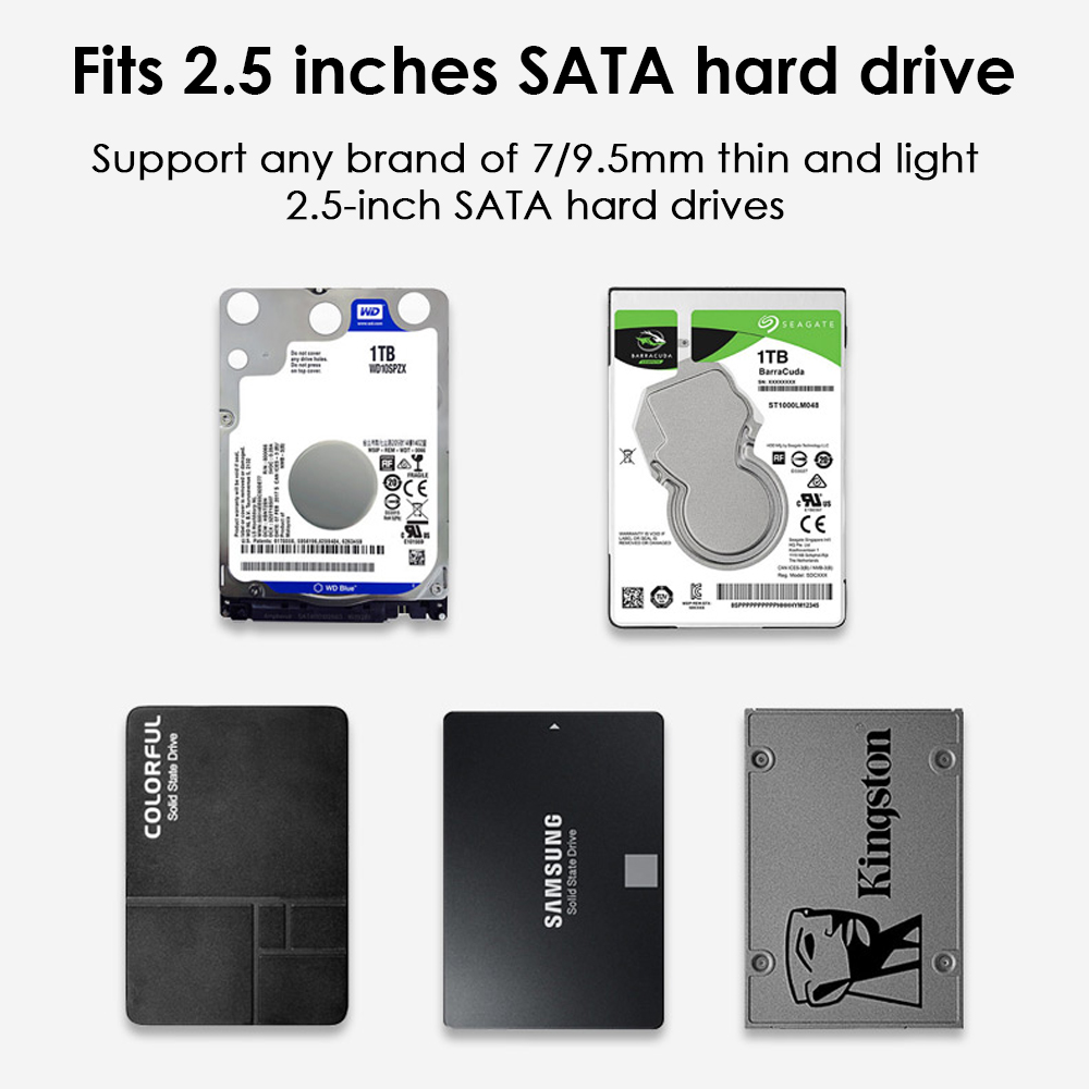 Wavlink 2.5'' SATA to Micro USB Hard Drive Enclosure SSD HDD Case UASP Protocol Support Up to 6TB
