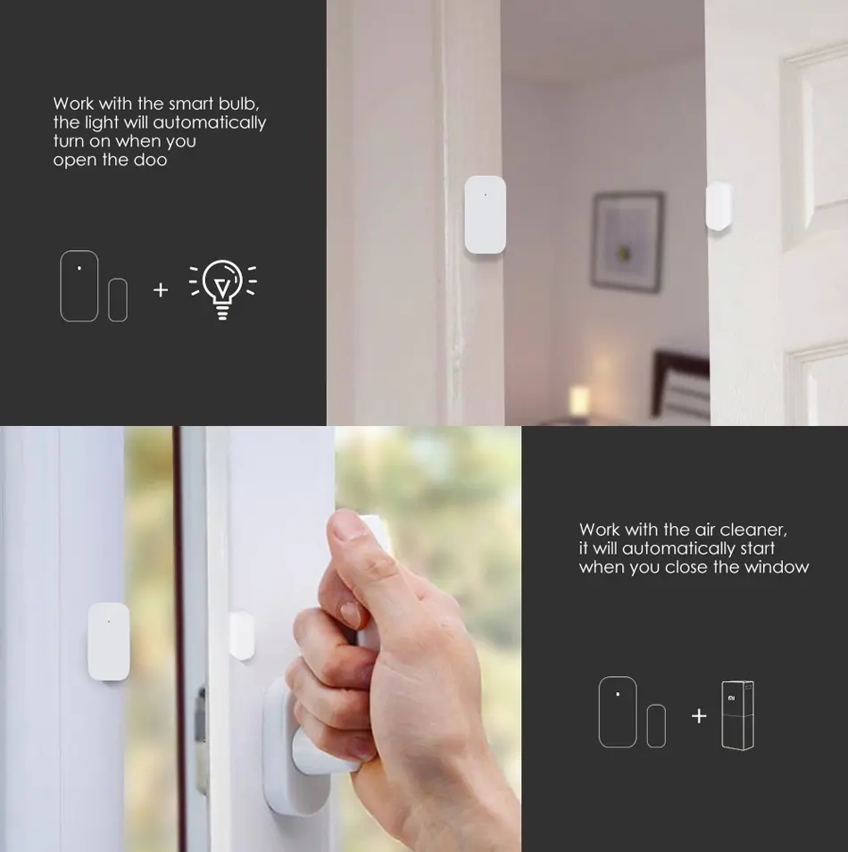 [4PCS] Aqara ZΙgbee 1.2 Door Window Sensor Wireless Remote Control Smart Home Kit Remote Alarm Eco-System With Mi Home APP
