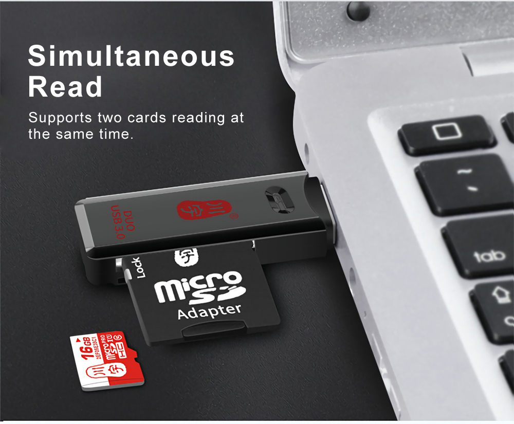 Kawau C396 DUO USB 3.0 SD TF Card Reader Support Simultaneous Read 8