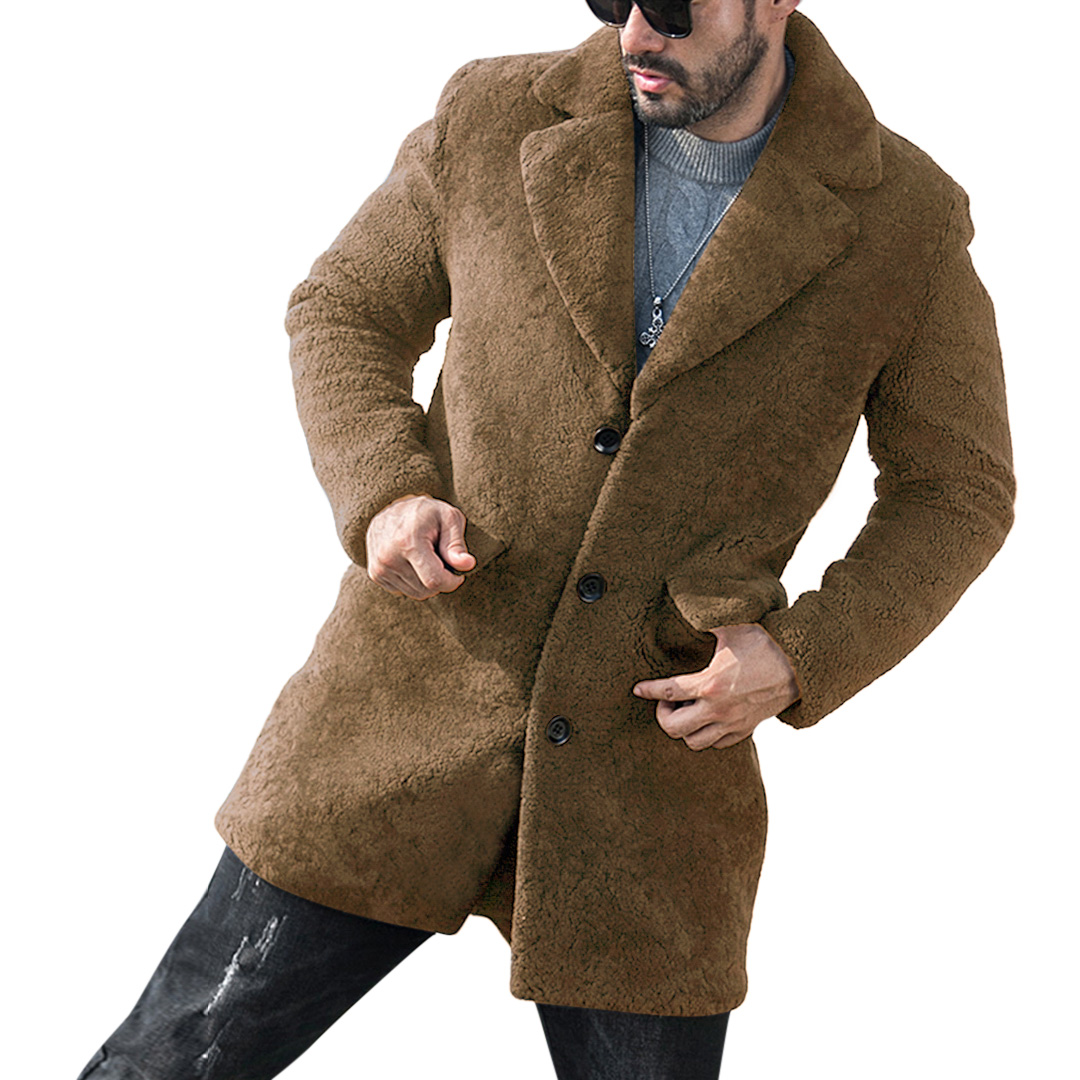 

Мужская зимняя толстая теплая куртка из искусственной овечьей шерсти