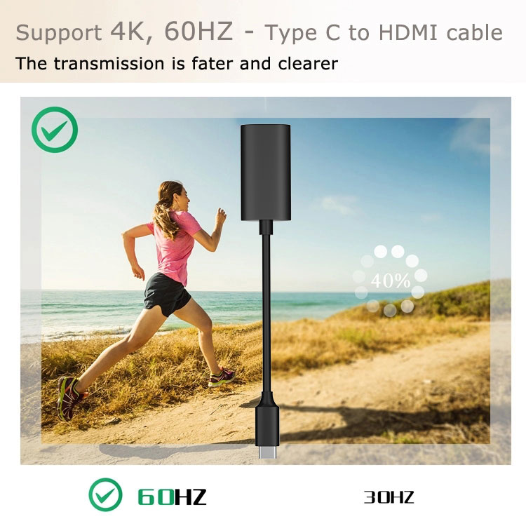 EC-T1 4K@60Hz TV Stick Display Dongle HDMI Type C to HDTV Cable Adapter 4K Solution Support TV PC Projector Phone and Laptop