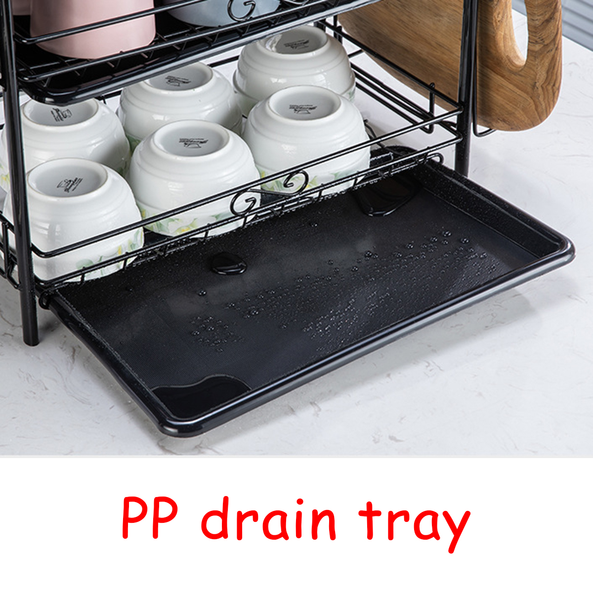 2/3 Tiers Dish Drainer Holder Metal Drying Rack Basket Bowl Dish Draining Shelf Dryer Tray Holder Kitchen Sink Organizer Home