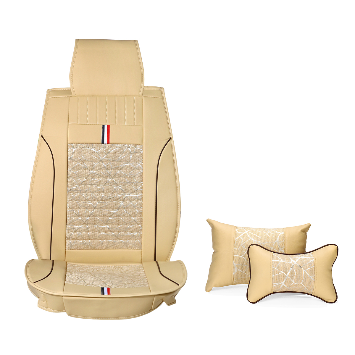 Luxury Universal Full Car Seat Cover Headrest Auto Cushion Pad Mat & 2x Pillows