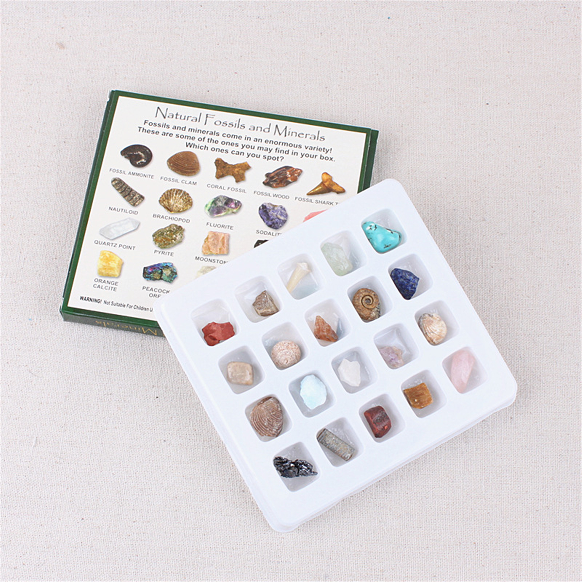 AU Natural Gemstones Stones Variety Collection Crystals Kit Mineral Geological Teaching Materials 16