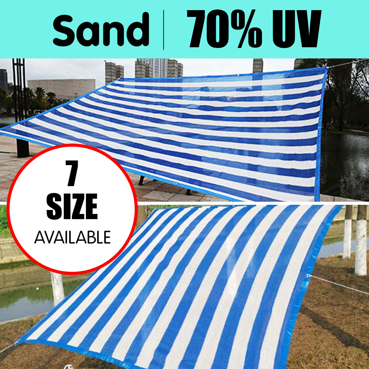 Outdoor Multi-sized Sunshade Sail Cloth Rectangle Square Garden Patio Tent Canopy Awning 11