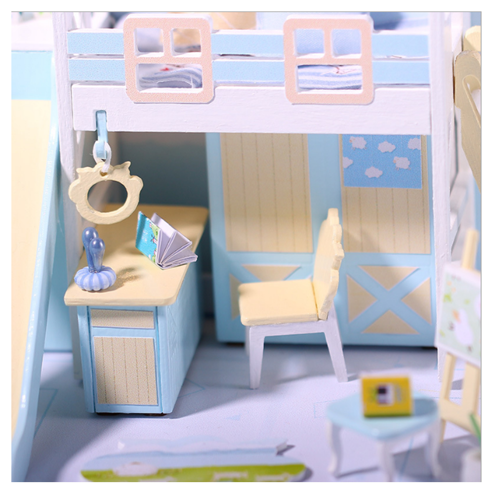 Iie Create P004 DIY Wooden Doll House Handmade Model Assembled Doll House With Furniture Toys
