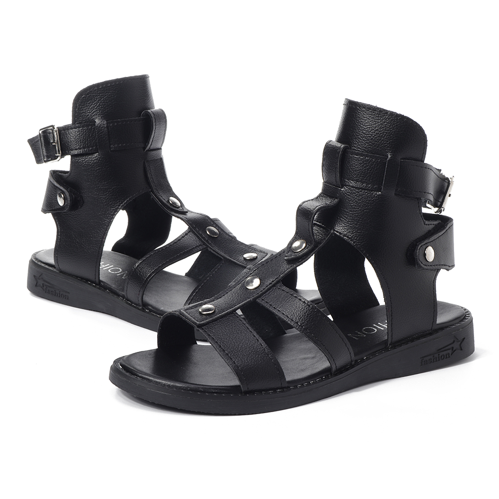 Gladiador romano liso Casual sandálias de verão confortável