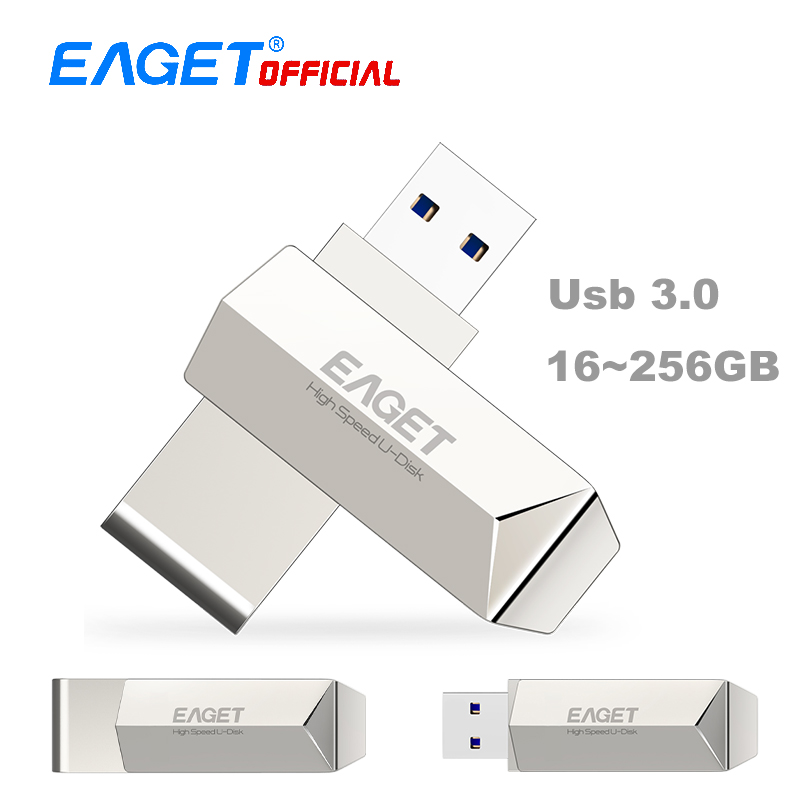 Eaget F70 USB 3.0 128GB Metal USB Flash Drive U Disk Pen Drive 360 Degree Rotation 30