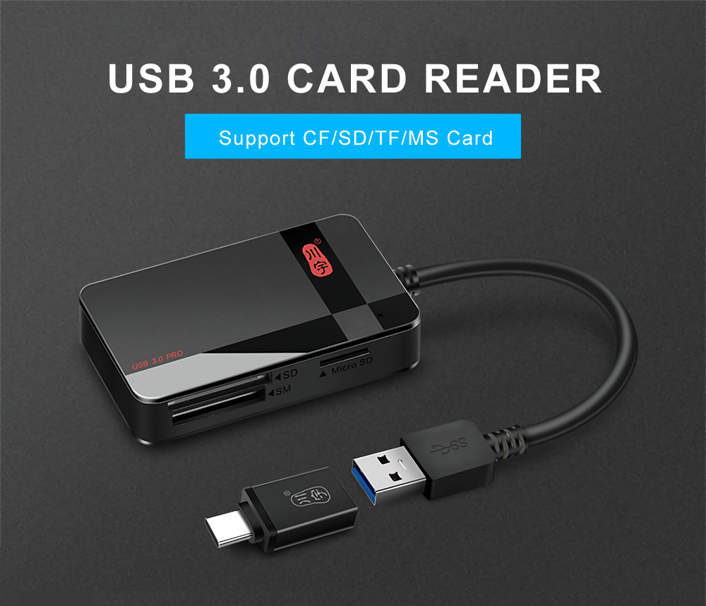 Kawau C369 DUO All-in-One USB 3.0 CF/SD/TF/MS Card Reader Support Simultaneous Read 6