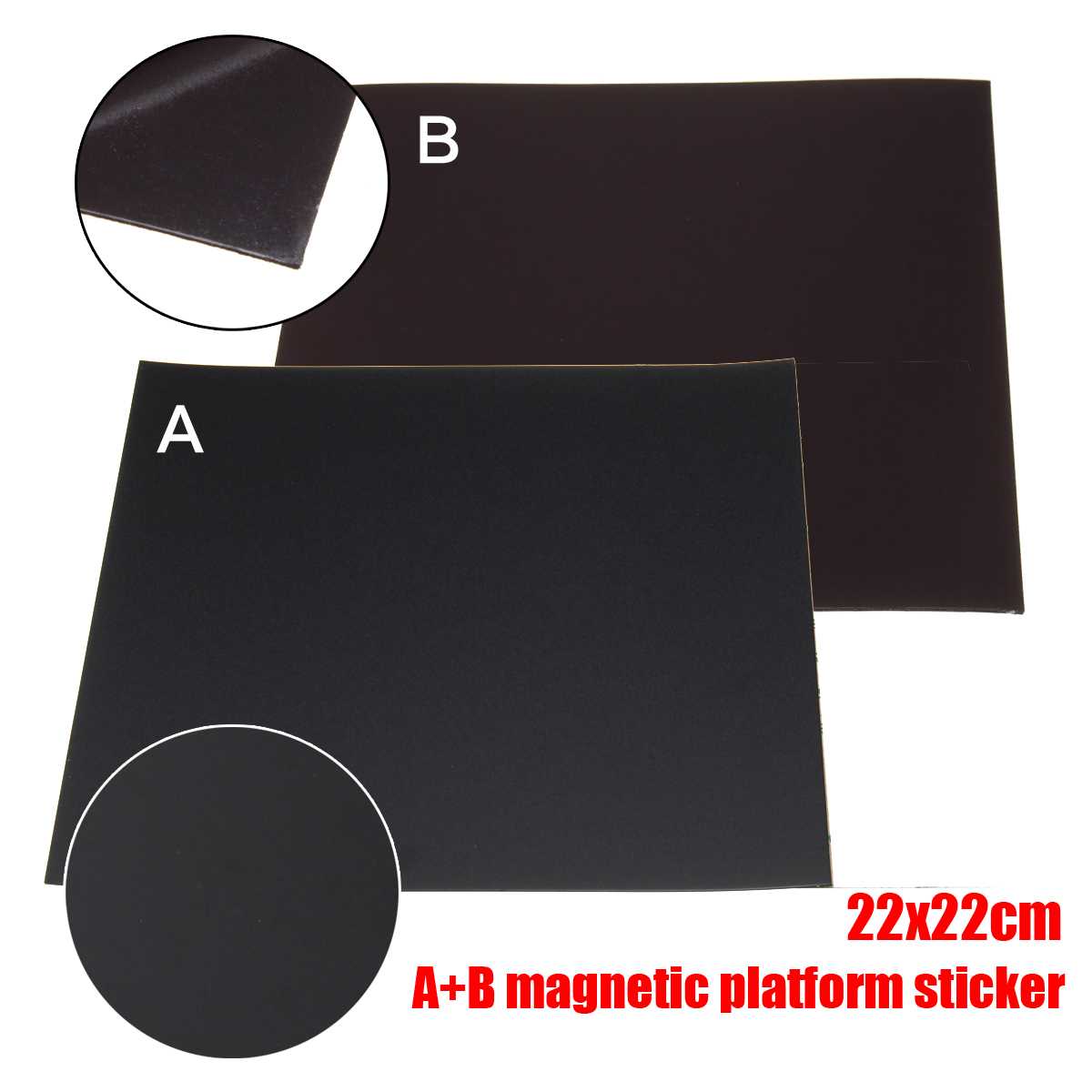 22x22cm A+B Magnetic Sheet Surface Platform Sticker For 3D Printer Creality Ender-3 Heated Bed 11
