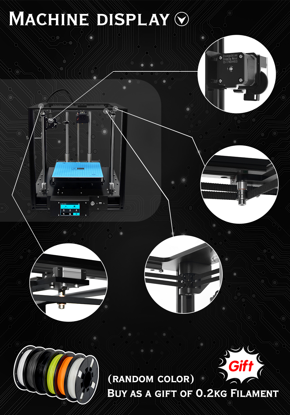 Two Trees® SAPPHIRE-S Corexy Structure Aluminium DIY 3D Printer 220*220*200mm Printing Size With Lerdge-X Mainboard/Power Resume/Off-line Print/3.5 in 14