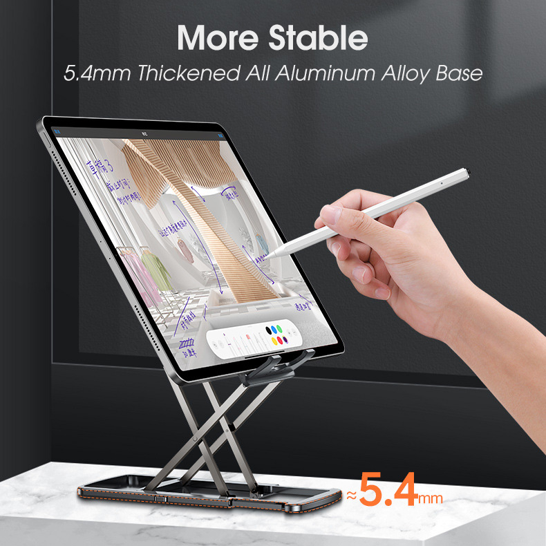 Bakeey Universal More Stable Folding Lifting Height Adjustable Aluminium Alloy Tablet/ Mobile Phone Holder Stand Bracket for POCO X3 F3