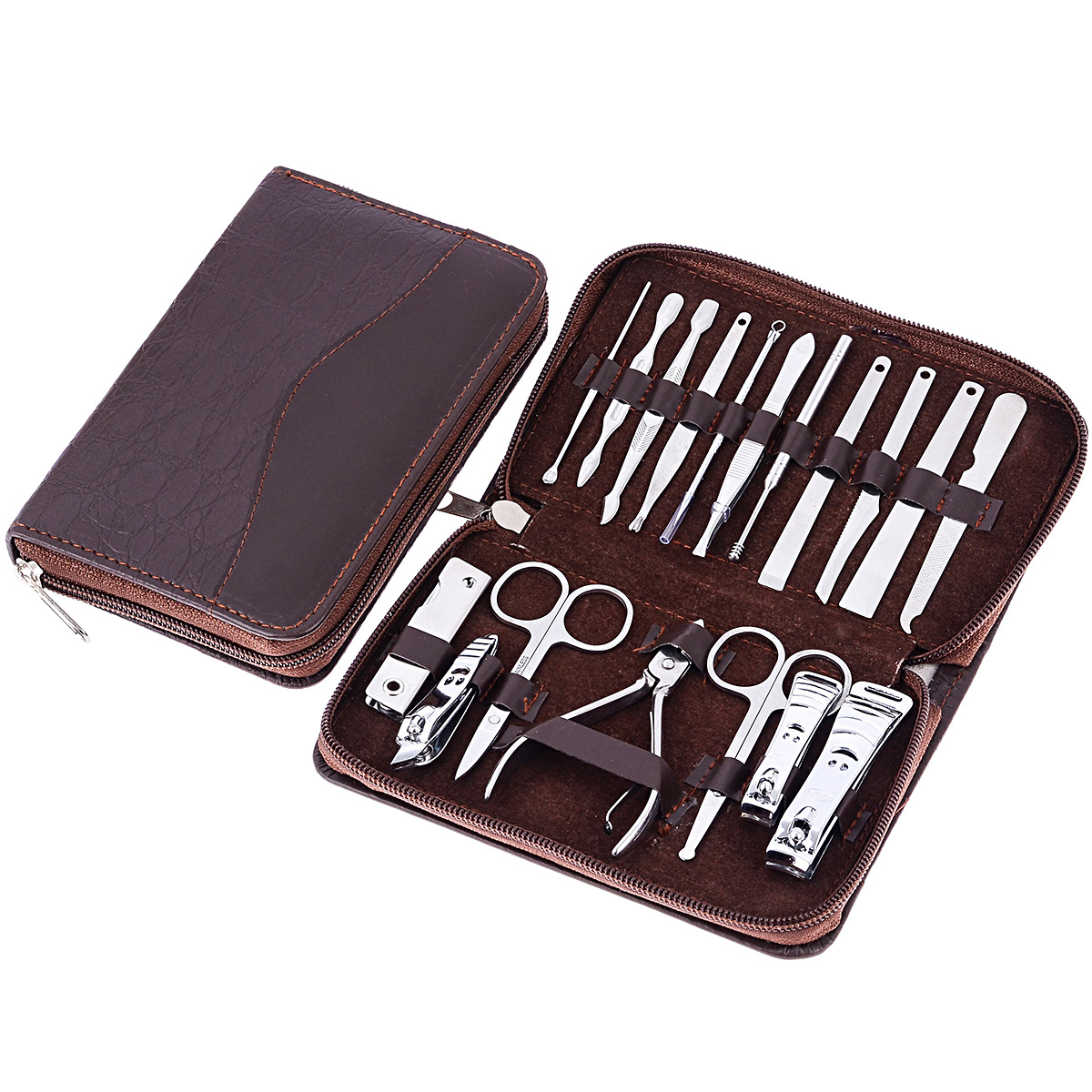 YFM® 18pcs Unhas Clipper Set Manicure Pedicure Kit de ferramentas