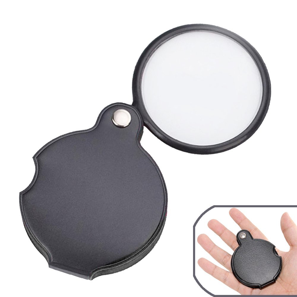 5 Times Magnifying Glass HD Lens Handheld Folding Portable Reading Glasses 