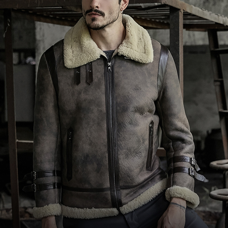

ChArmkpR Мужская искусственная кожа Shearling Coat Biker Толстая куртка