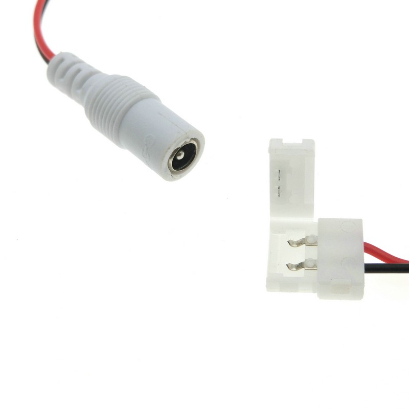 2Pin Connector DC Female Plug With Switch Black White 8mm/10mm 12