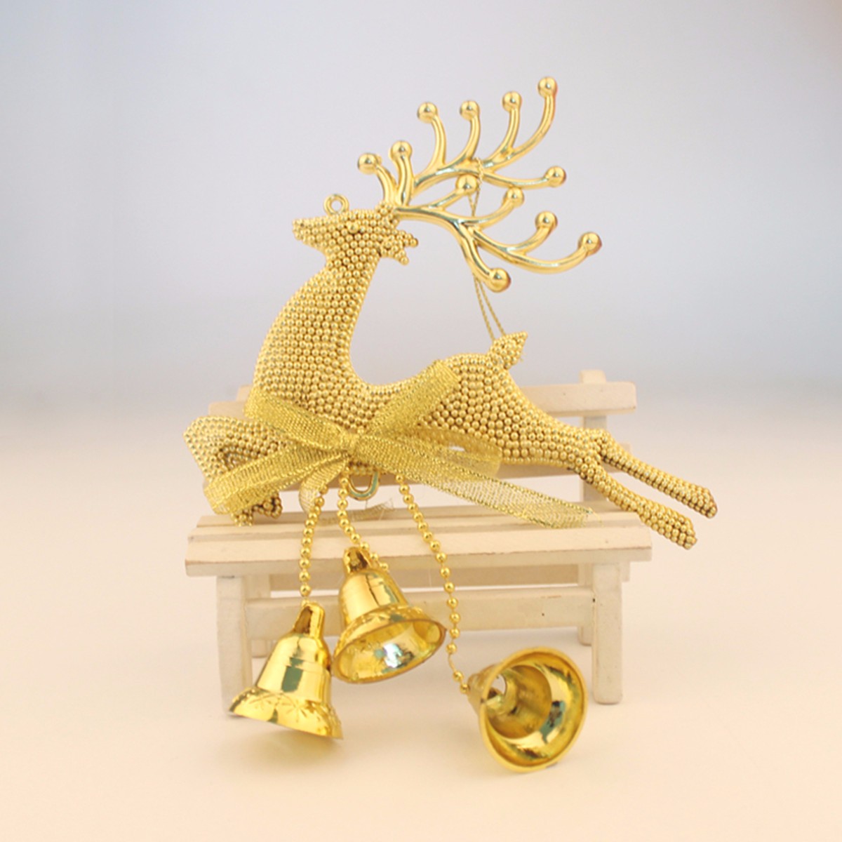 Christmas Tree Reindeer Elk Deer Bell Ornament Pendant Xmas Party Hanging Decor