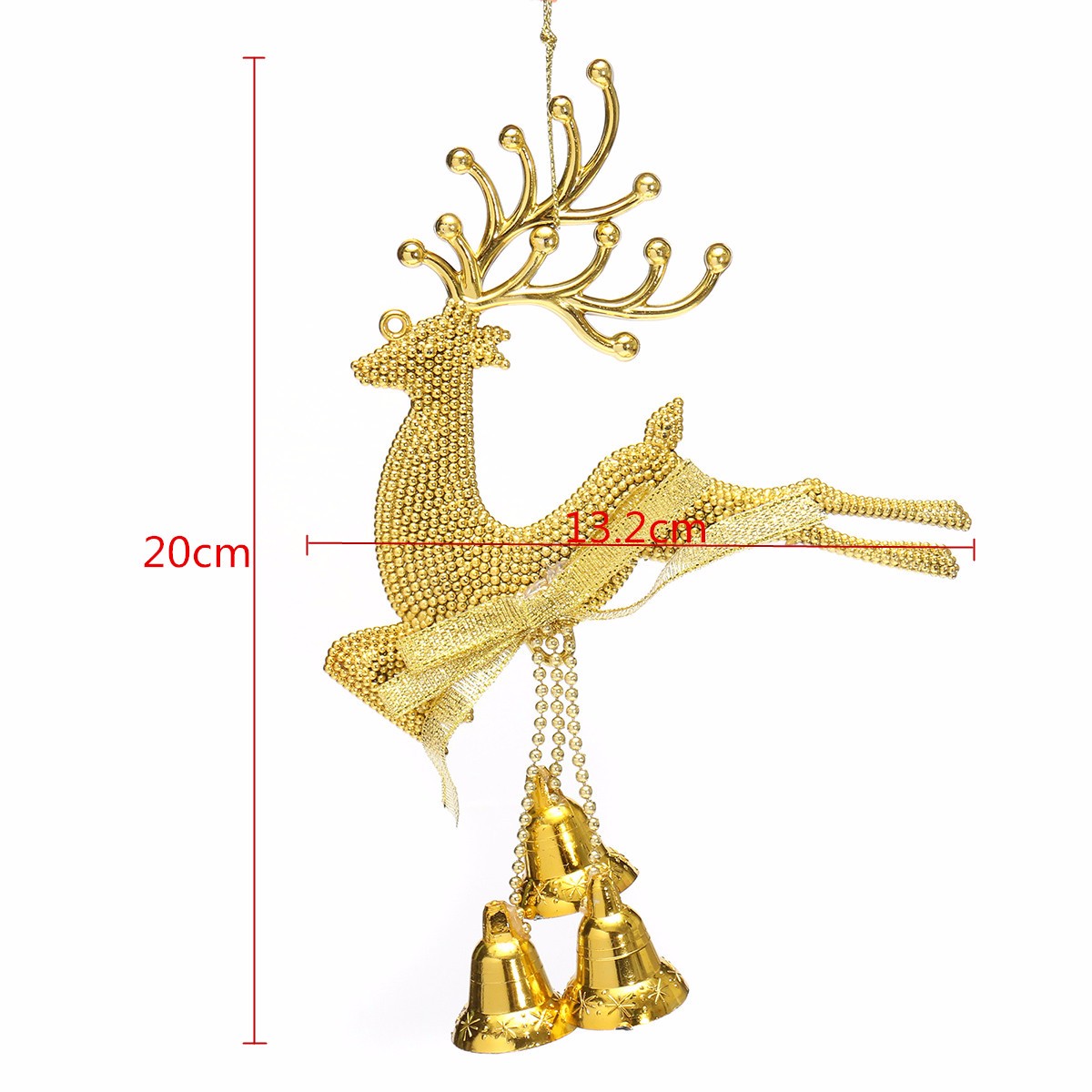 Christmas Tree Reindeer Elk Deer Bell Ornament Pendant Xmas Party Hanging Decor
