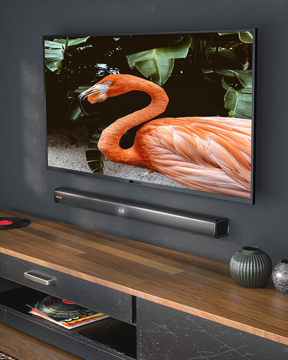 BlitzWolf® AirAux AA-SAR1 60W Bluetooth V5.0 Soundbar בר טלוויזיה טלוויזיה בס חזק DSP סטריאו HDMI אופטי AUX רמקול קולנוע ביתי