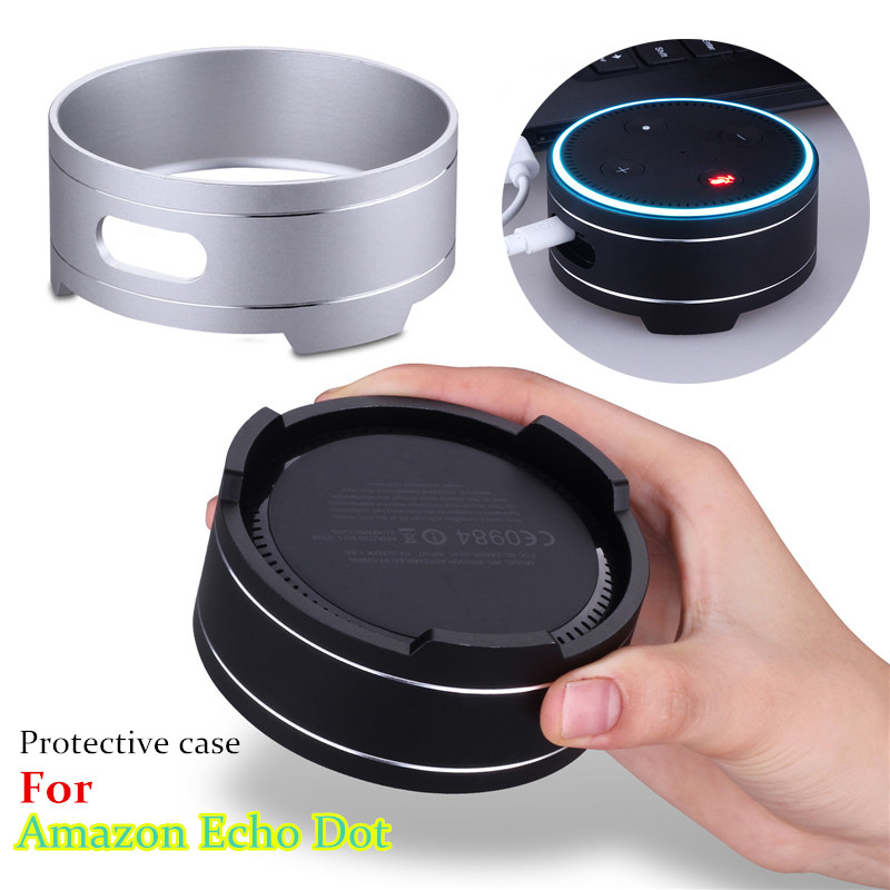 Universal Metal Round Reserved Charging Port Protective Cover Case for Echo Dot bluetooth Speaker