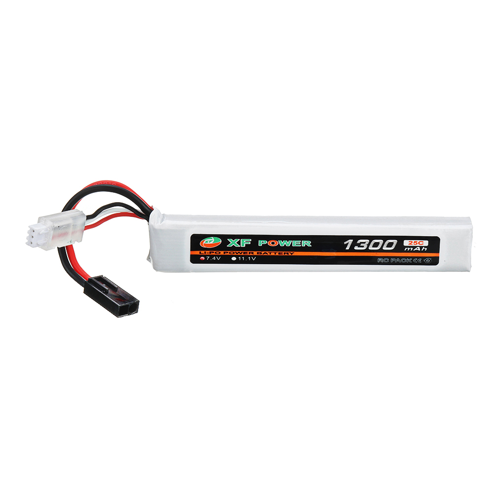 XF POWER 7.4V 1300mAh 25C 2S Lipo Battery Small Tamiya Plug 