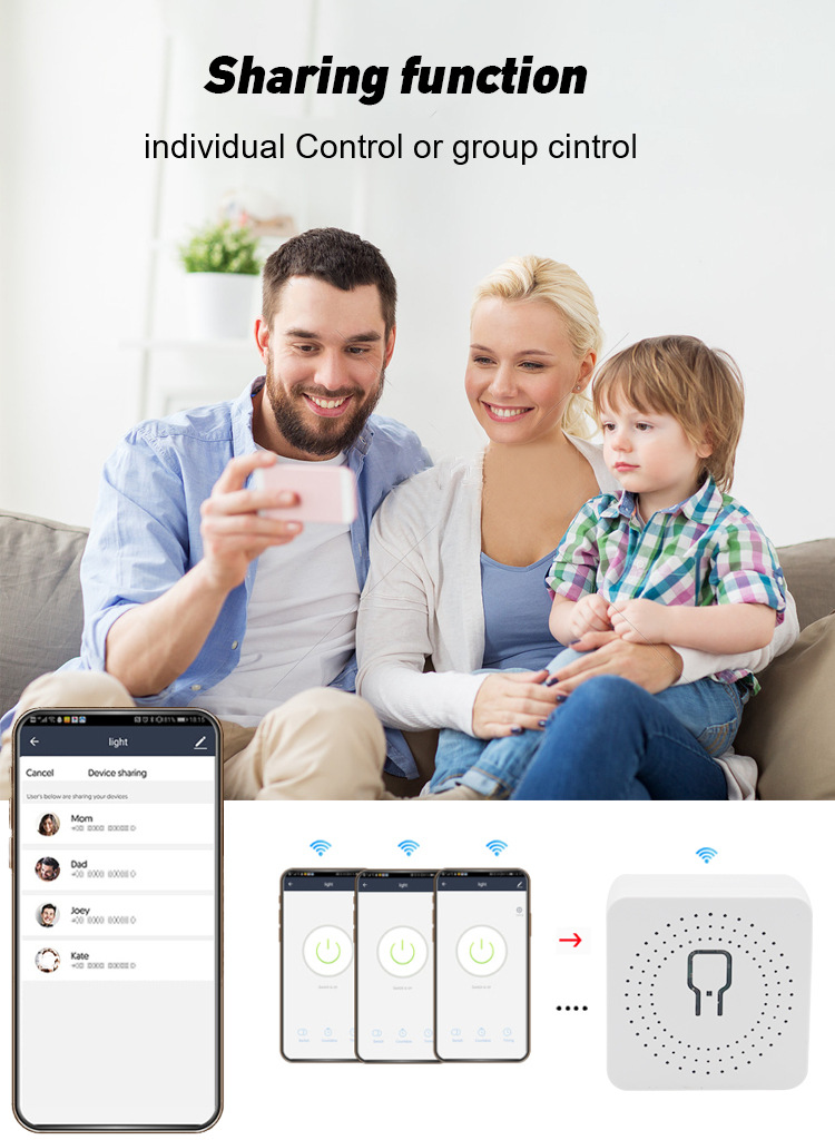 16A Tuya WiFi Mini DIY Smart Switch 2 Way Control Smart Home Automation Module Via Alexa Google Home Smart Life App