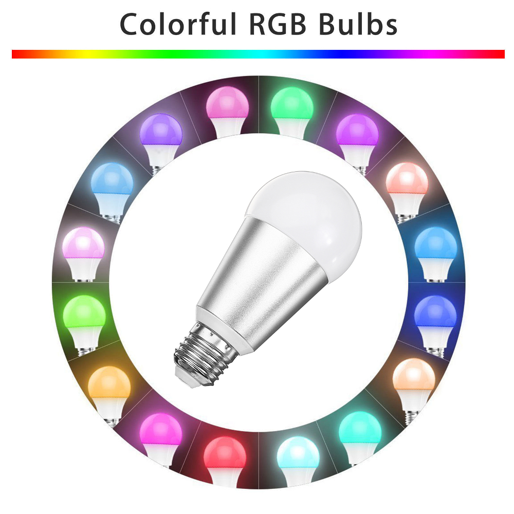 E27 7W RGBW WiFi APP Control Smart Light Bulb Work with Alexa Google Home AC110-240V 
