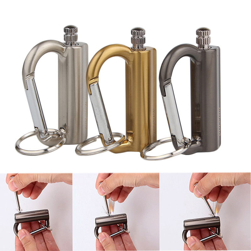 

IPRee® Outdoor Portable EDC Carabiner Keychain Metal Match Lighter Fire Starter Ignition Rod