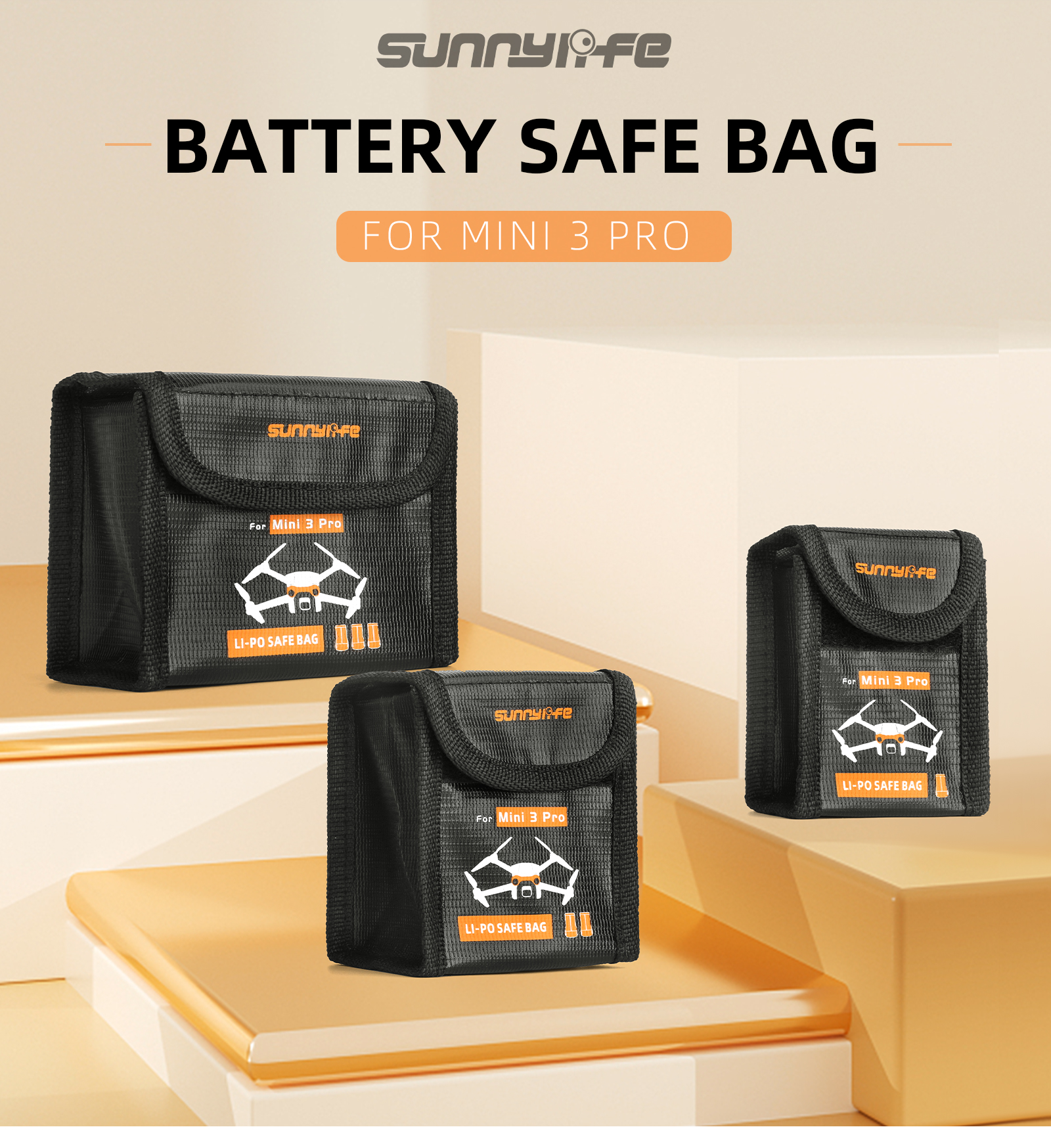 Sunnylife LiPo Battery Explosion-proof Storage Safety Protective Bag Case for DJI Mini 3 PRO RC Drone Quadcopter