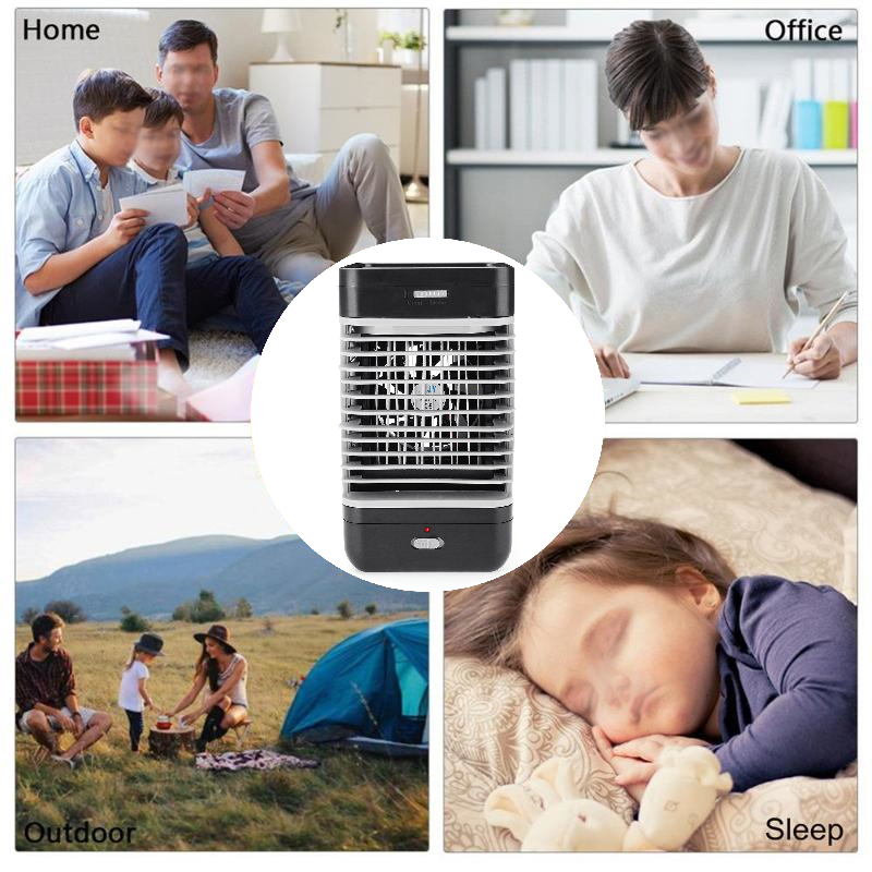 AC220V Moisturizing Personal Air Cooler 2 Speed Air Conditioner Fan Coolers Portable LED Table Fan Cooler for Home Office Bedroom