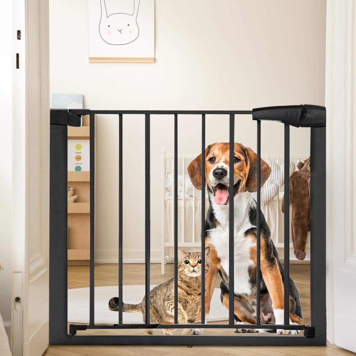 Extra Wide Baby Gate Baby Fences Kids Play Gate Large Pet Gate with Swing Door For Doorway Stairs