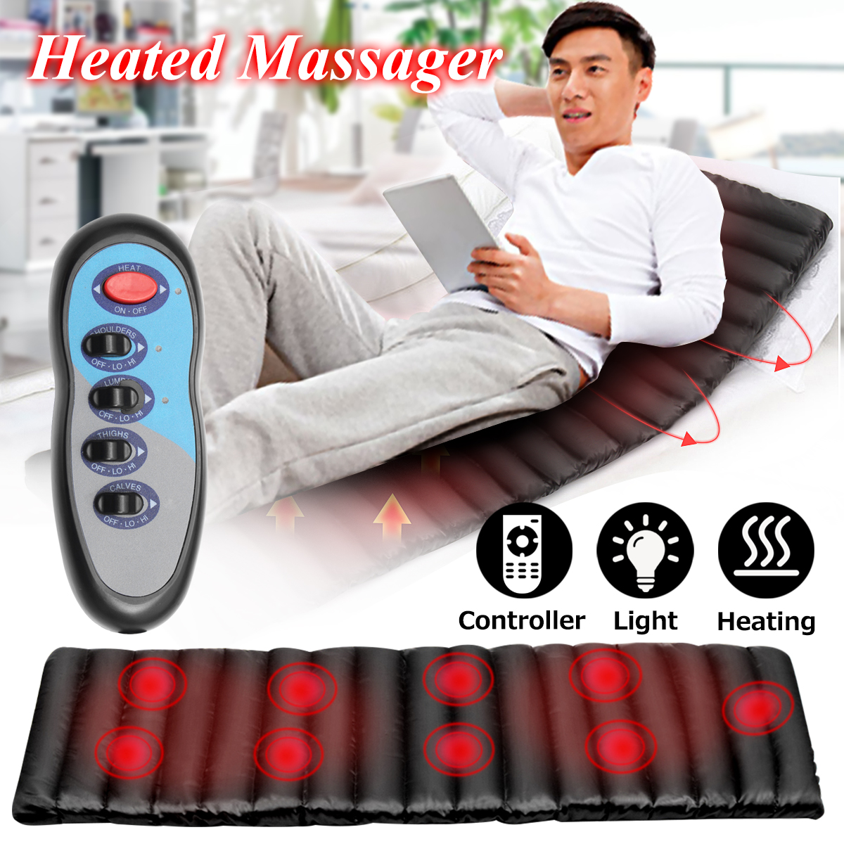 Body Massage Mattress Heated Massager Full Body Cushion Sofa