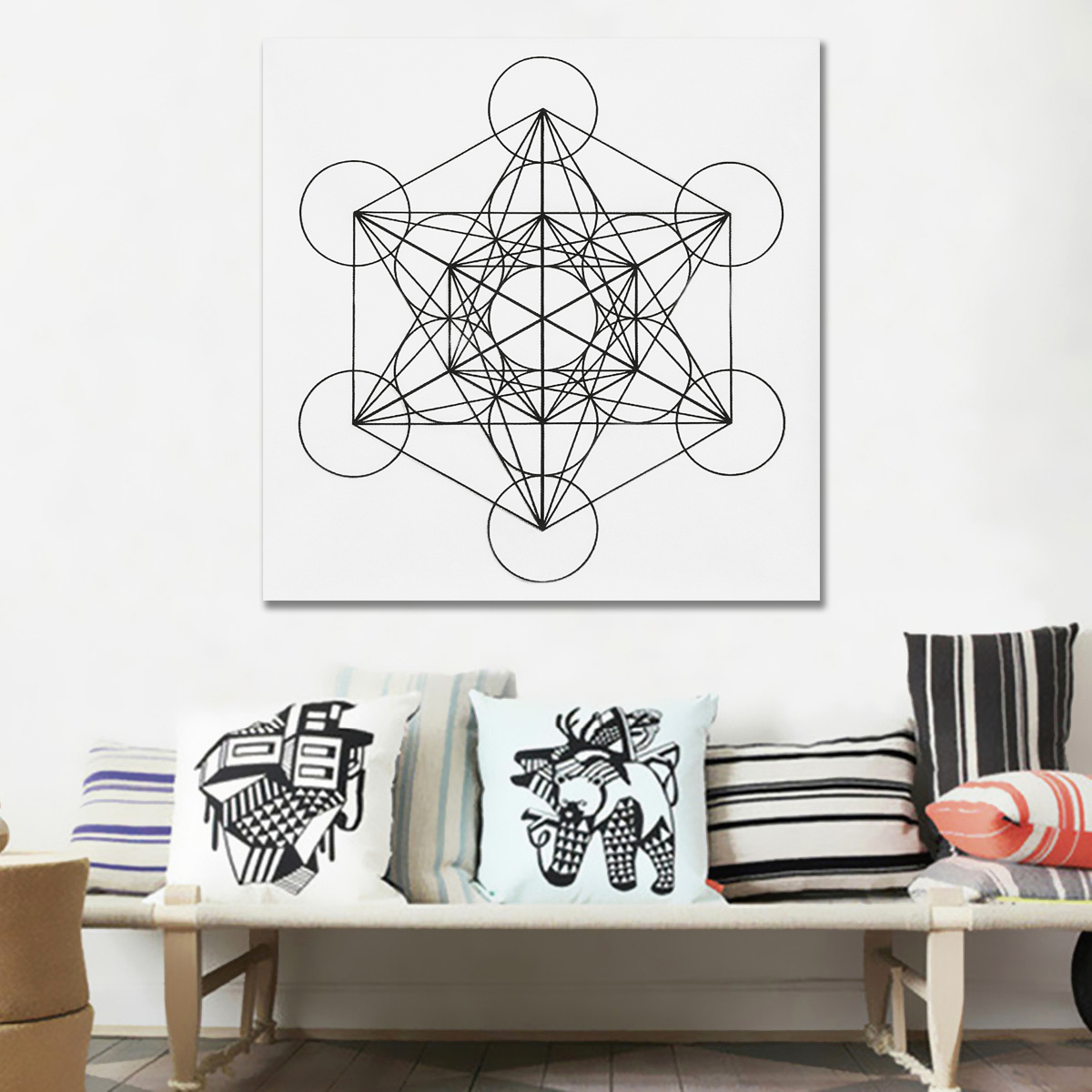 50x50cm flor da vida cristal grade pano geometria sagrada toalha de mesa belas decorações