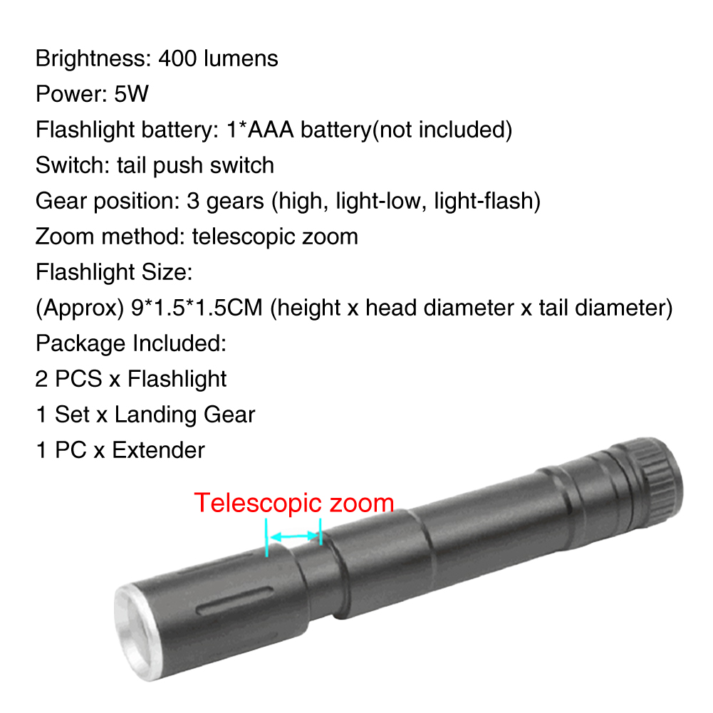 YX Night Fill Light Flashlight Kit with Extender Landing Gear for DJI Mavic AIR 2 Drone
