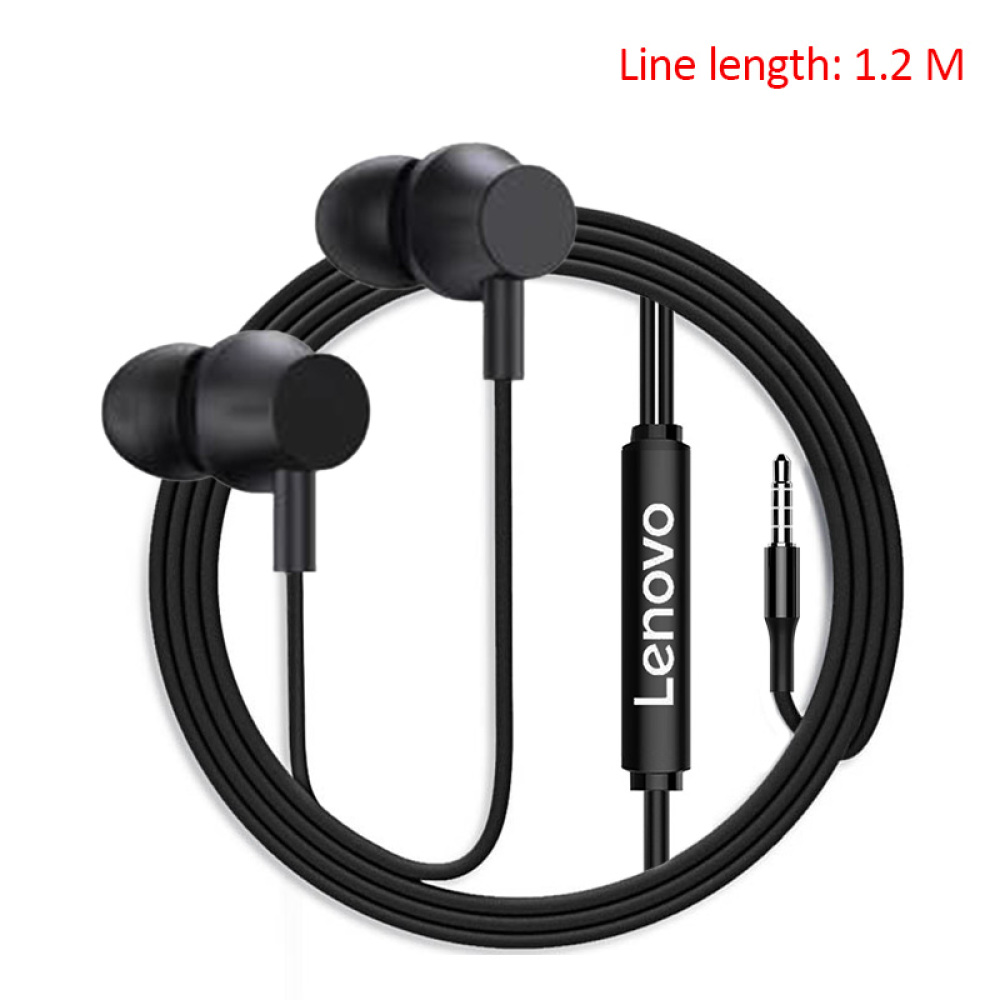 Lenovo QF320 3.5mm Wired Earphone 10mm Dynamic Driver HiFi Stereo Touch Control 12g Lightweight Sports Headset for Phone Tablet PC