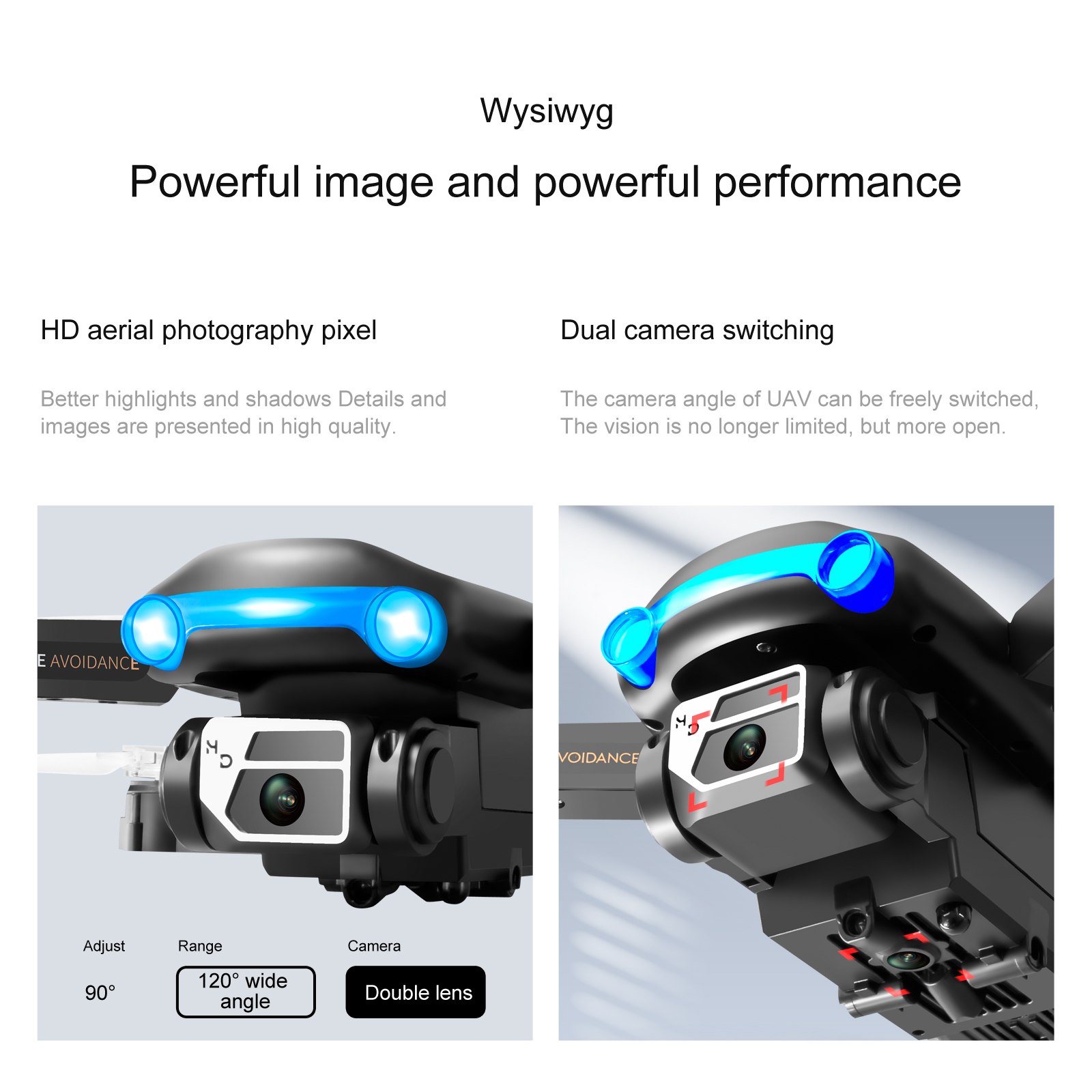 YLRC S98 WIFI FPV with 4K HD Dual Camera 360° Obstacle Avoidance Optical Flow Positioning LED Controllable Light  RC Drone Quadcopter RTF