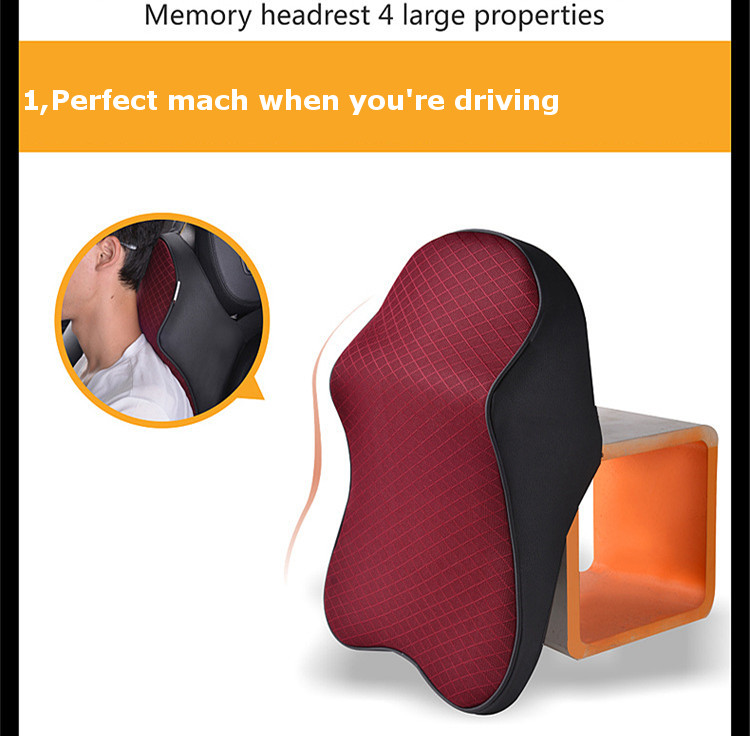 Memory Foam Autos Seat Pillow Neck Back Car Home Office Support Head Rest Cushion