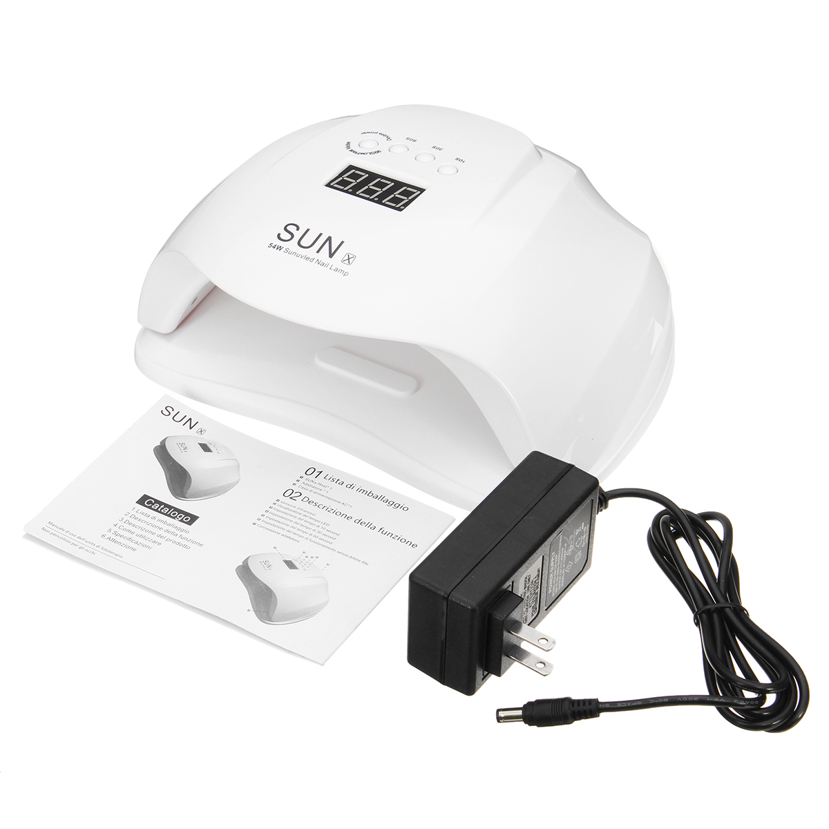 54W White UV LED Lamp Time Setting Nail Art Dryer