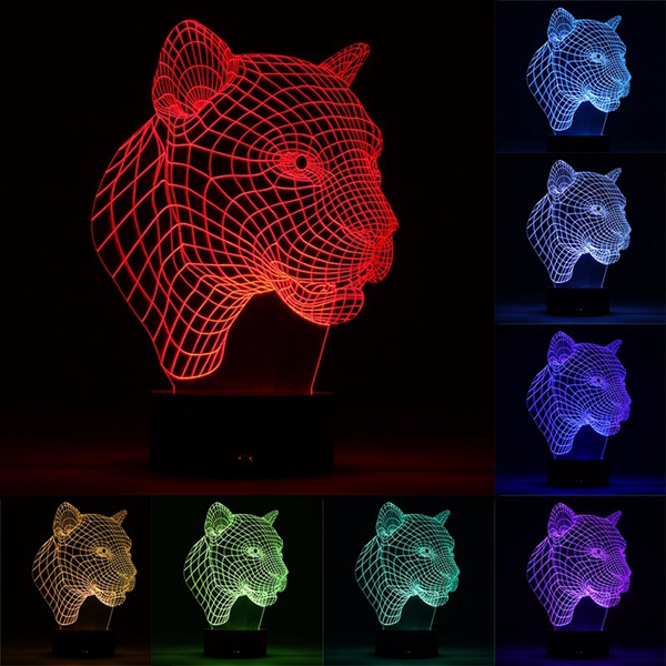 3D Color Changing LED Desk Table Lamp Remote Acrylic USB Night Light Christmas Gift 