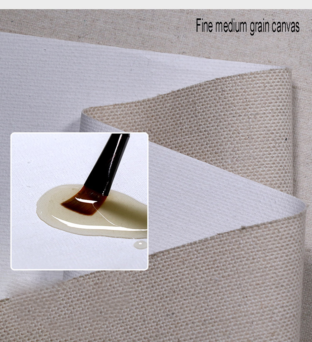 Transon 4438 Linen Blended Coated Canvas Fine Grain Canvas Oil Canvas Drawing Mat for Students Beginners Oil Painting Supplies