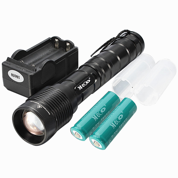 

MECO T6 3600Lumens 5Modes Zoomable LED Flashlight +18650+Charger